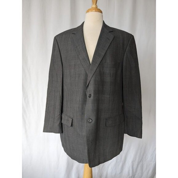 Men's BOTANY Five Hundred 500 Suit Blazer Size 46 Regular 100% Virgin Wool Grey - Picture 1 of 7